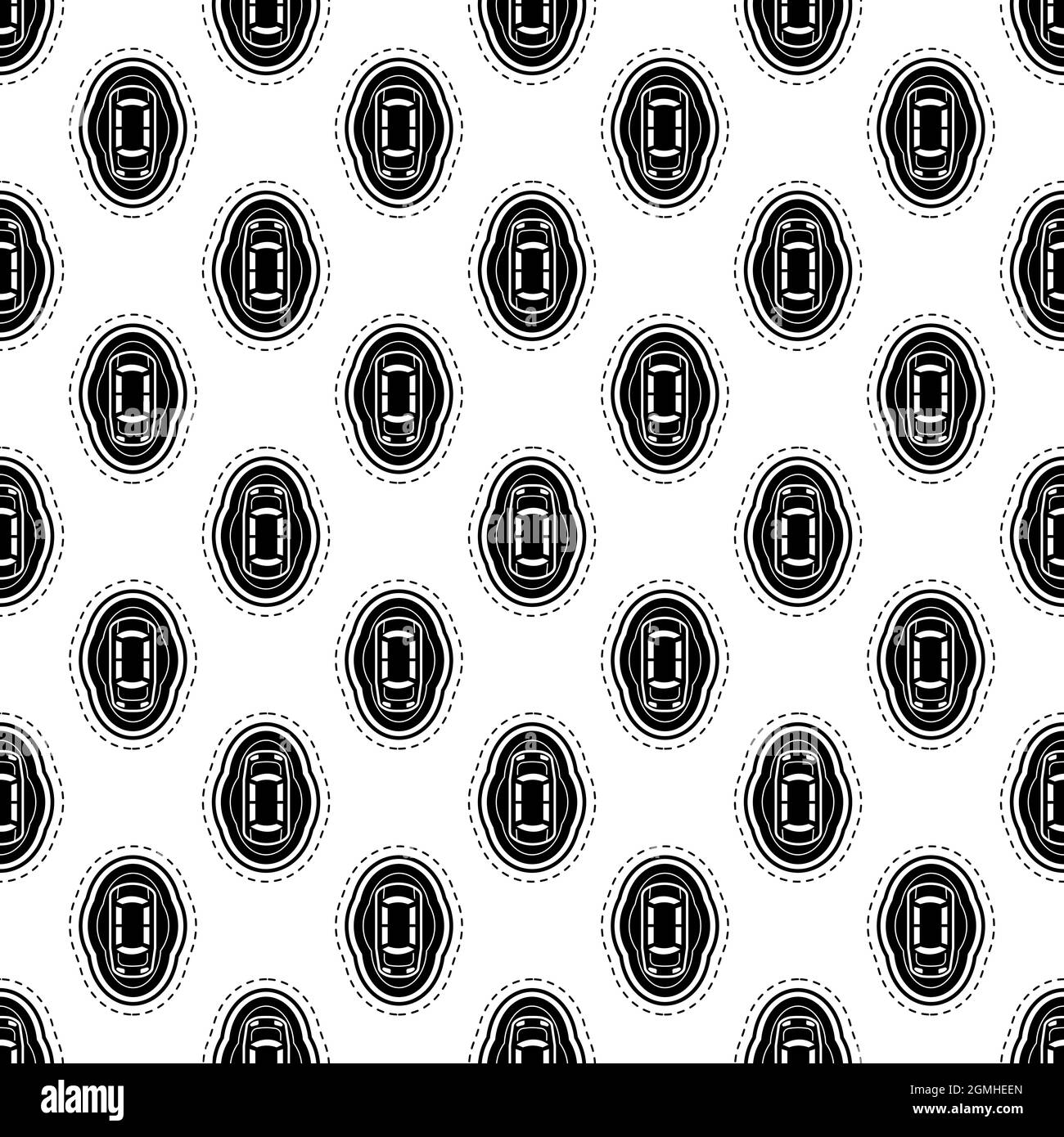 Driverless car top view pattern seamless background texture repeat wallpaper geometric vector Stock Vector