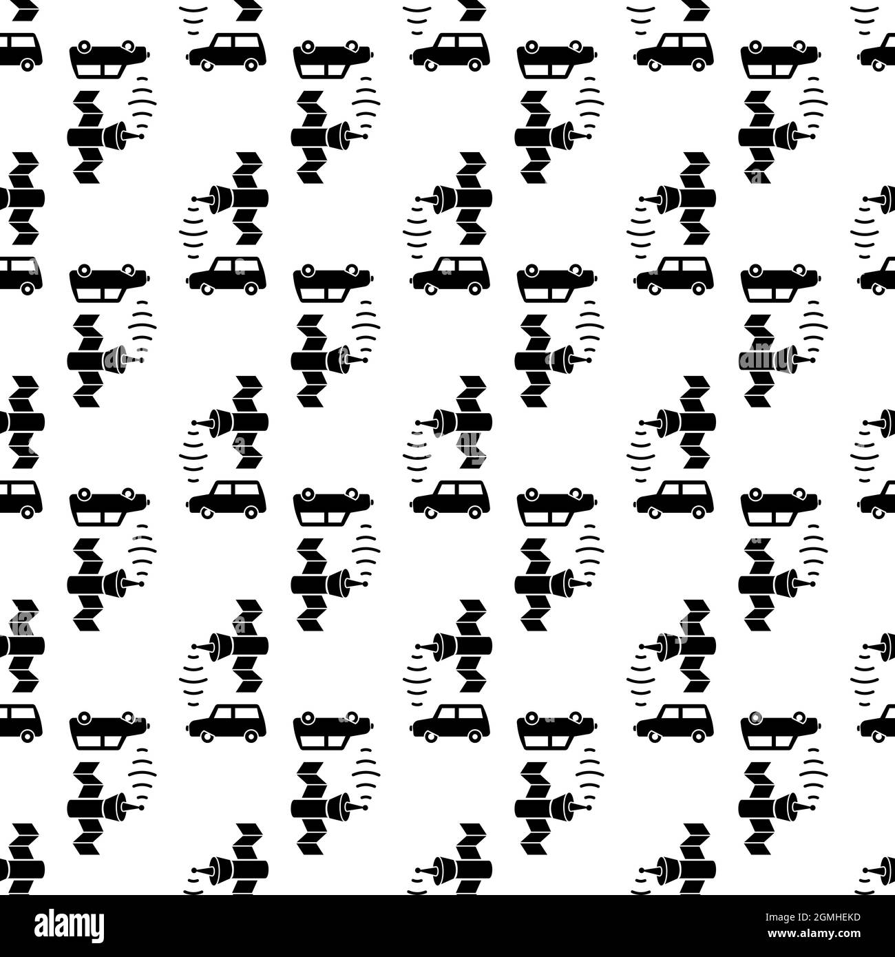 Smart car satellite connection pattern seamless background texture ...