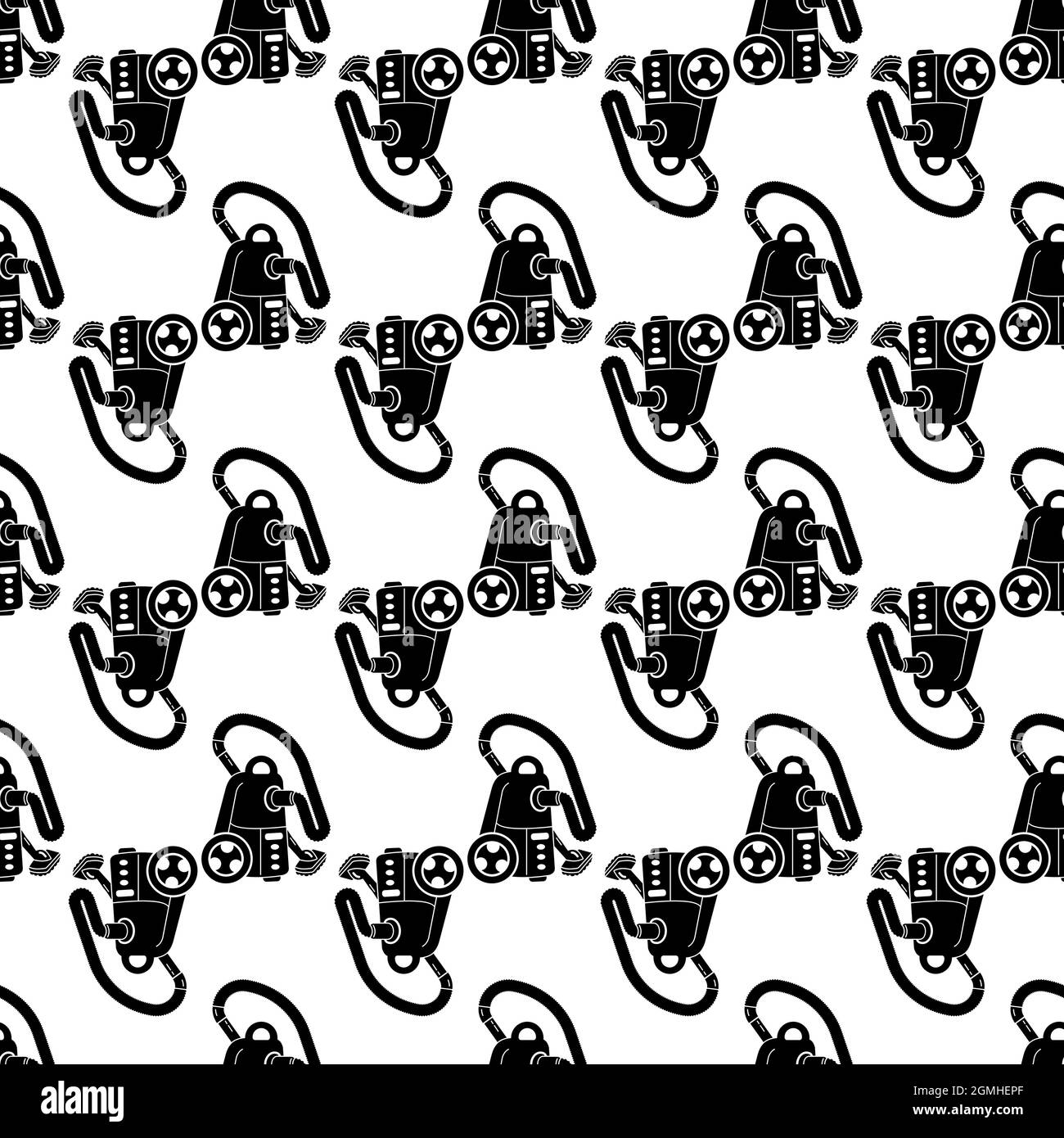 Room vacuum cleaner pattern seamless background texture repeat wallpaper geometric vector Stock Vector