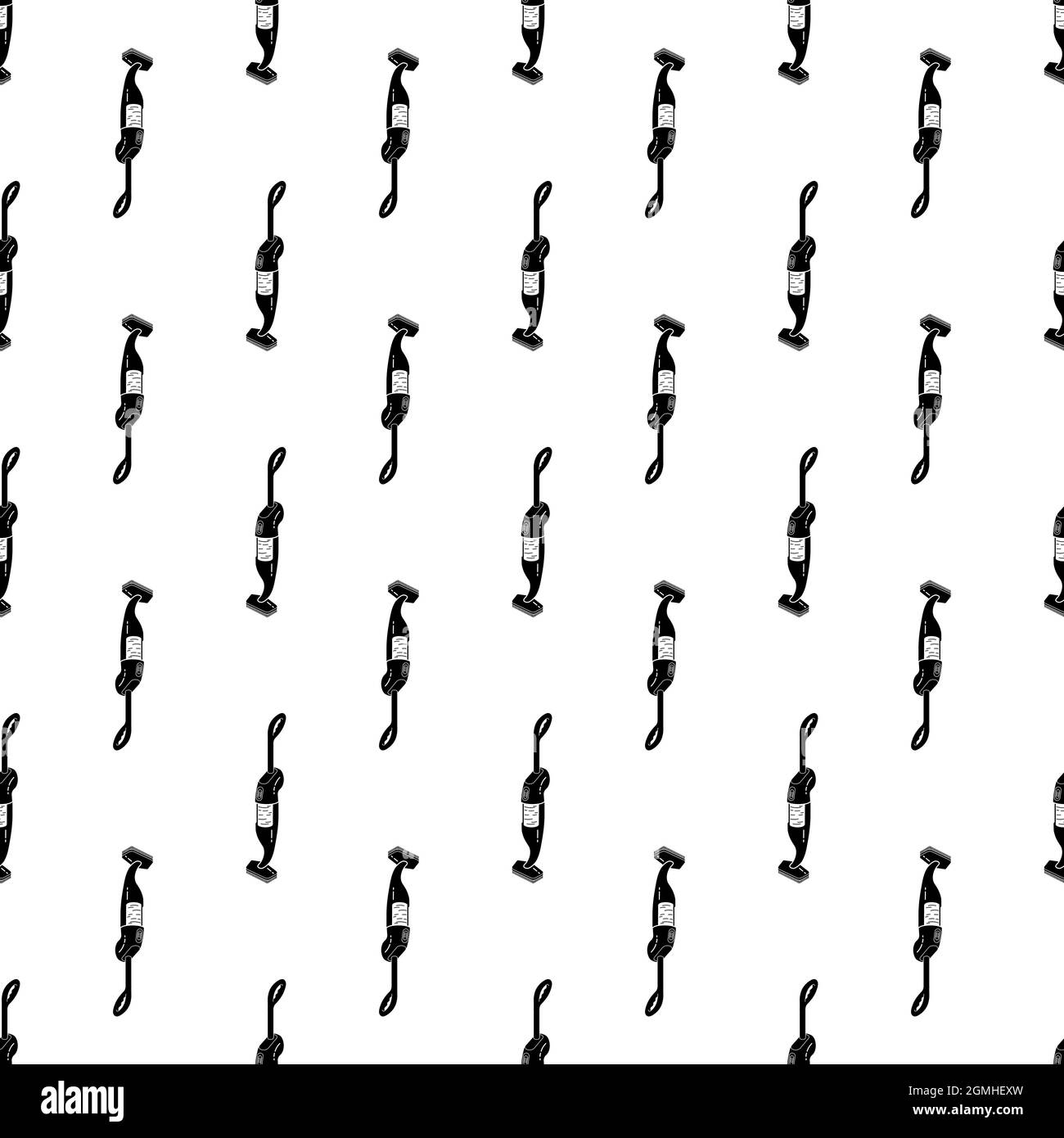 Hand retro vacuum cleaner pattern seamless background texture repeat wallpaper geometric vector Stock Vector