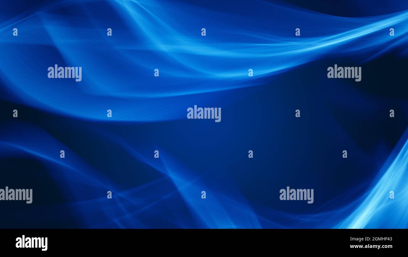 Abstract blue background. Smooth gradient waves. Site template. 3d Stock Photo