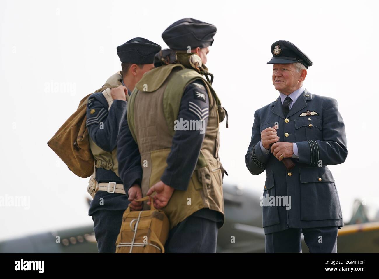 Moriarty (right) from RAF Ops 3945 living history group talks to
