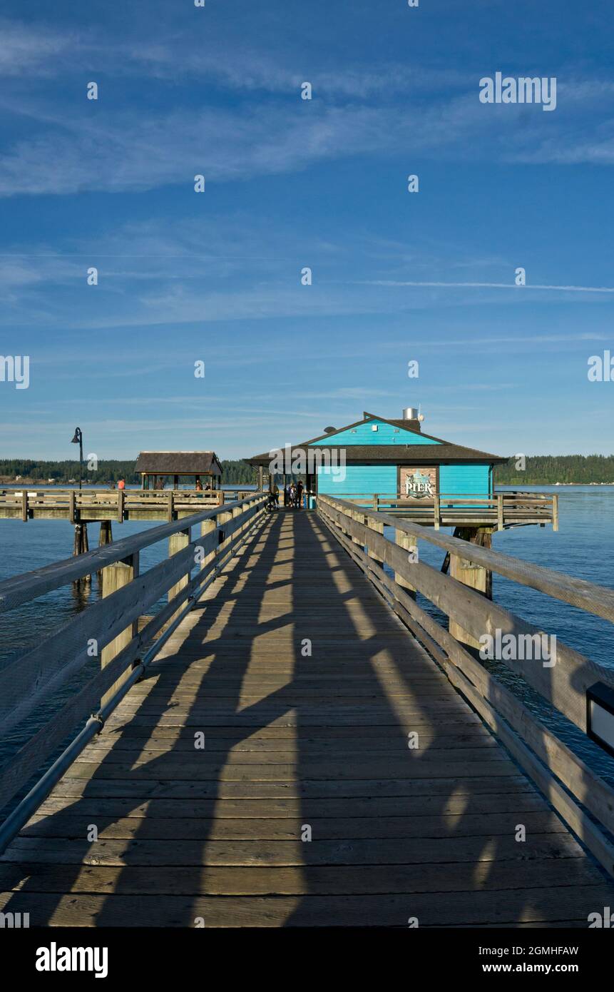 Pier at the waterfront in Campbell River, British Columbia, Canada Stock Photo