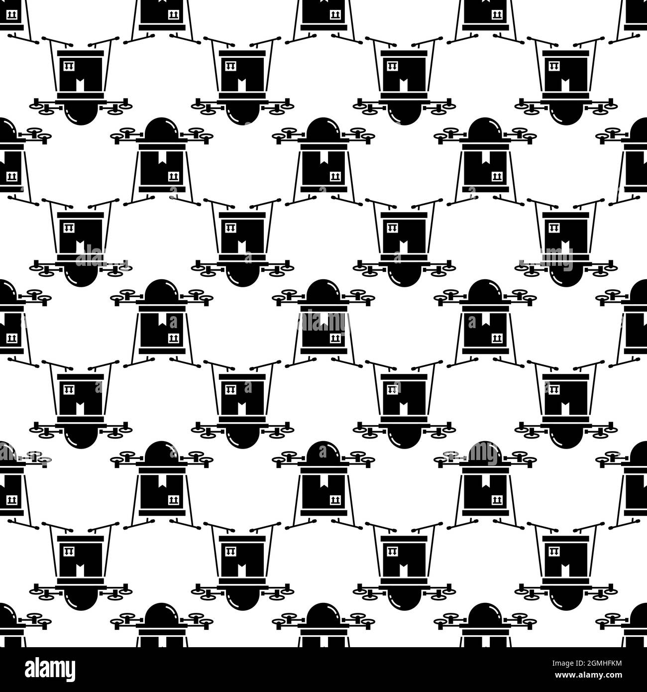 Drone delivery pattern seamless background texture repeat wallpaper geometric vector Stock Vector