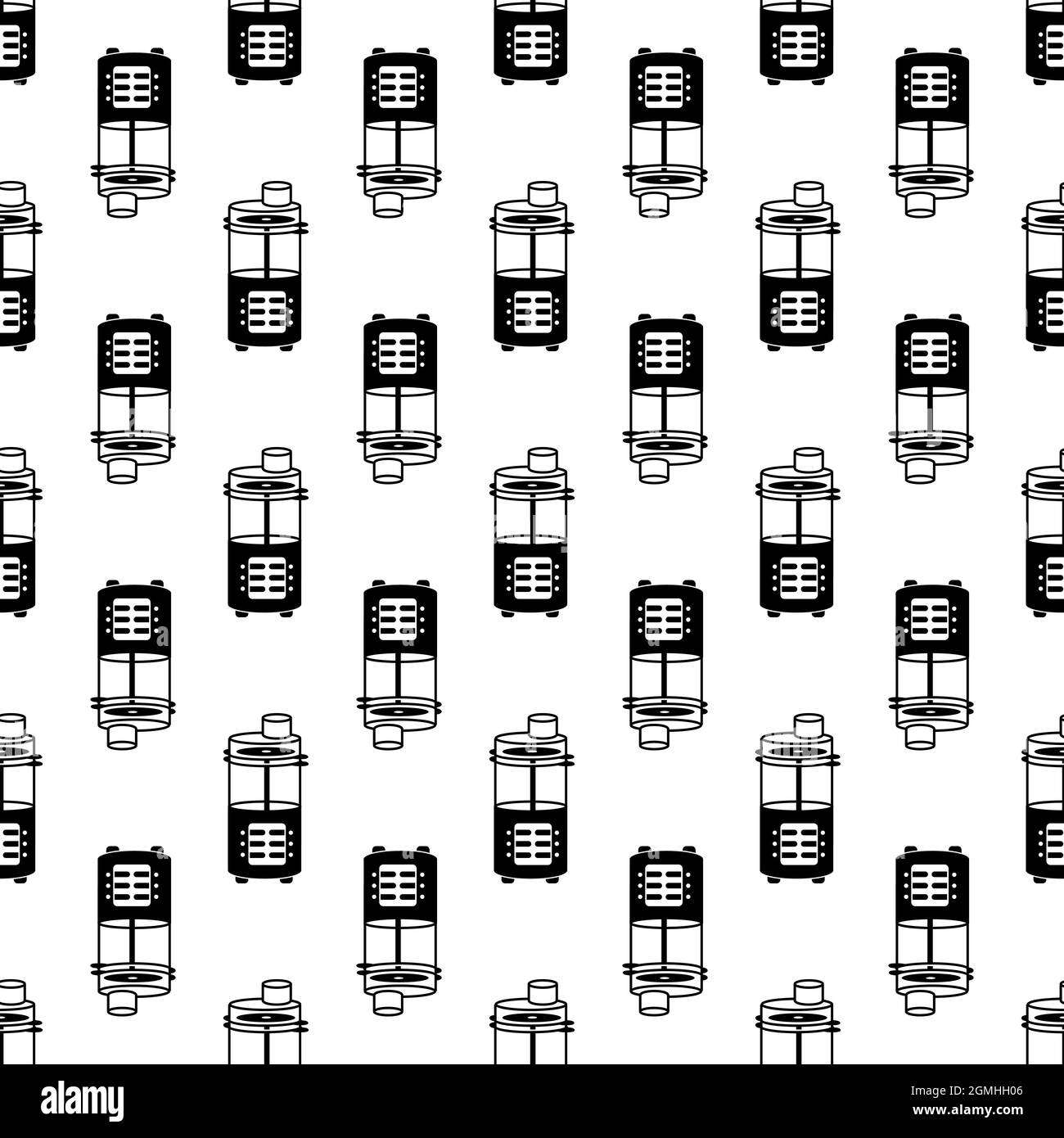 Household food machine pattern seamless background texture repeat wallpaper geometric vector Stock Vector