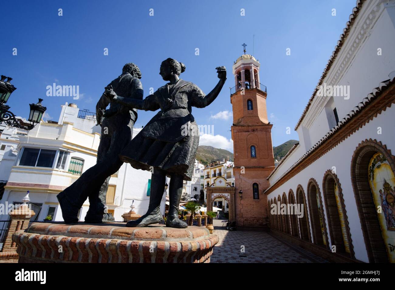 Art Walk in the white town of Competa, Axaraquia, Andalucia, Spain ...