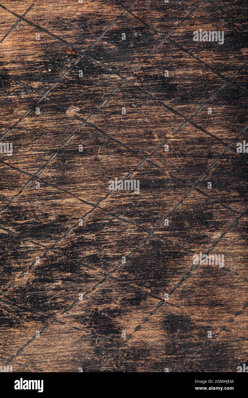Old burnt scratched wooden texture background Stock Photo