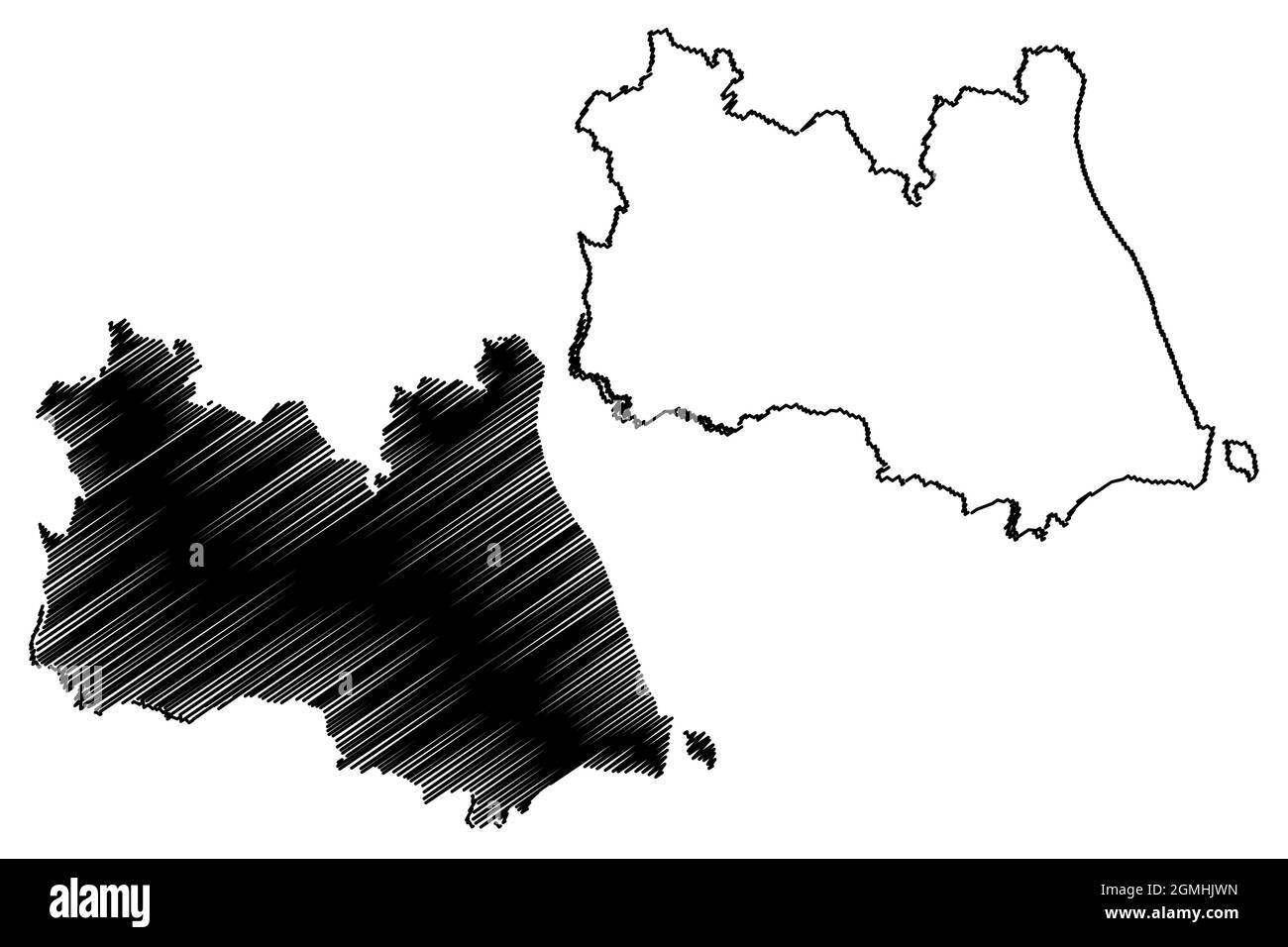 Bhadrak district (Odisha State, Republic of India) map vector ...