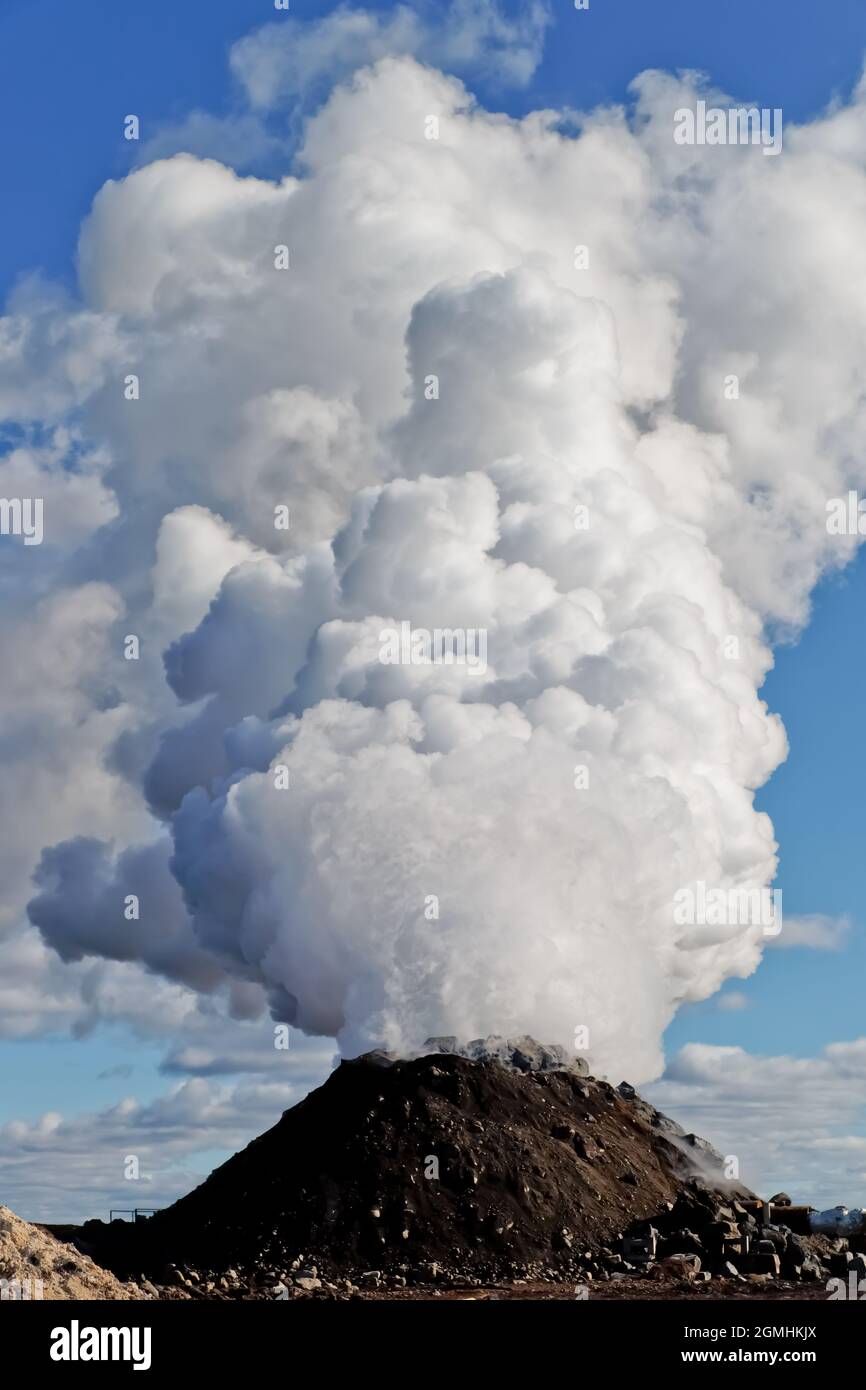 Steam volcano Stock Photo
