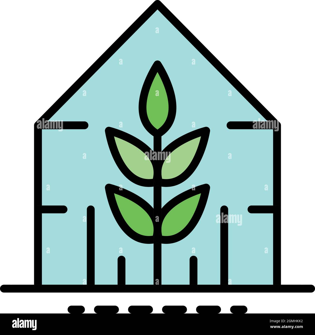 Plant greenhouse icon. Outline plant greenhouse vector icon color flat ...