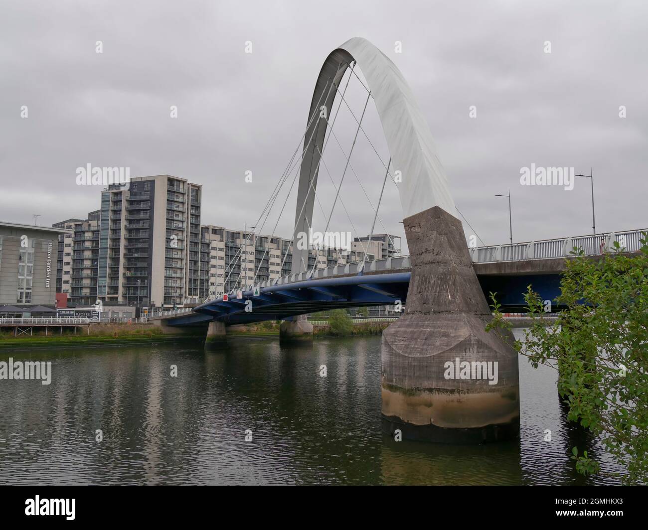 the squinty bridge, ( clyde arc) , Glasgow,Scotland,Uk,Europe Stock Photo