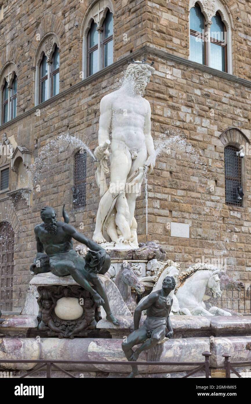 Fountain of Neptune, Piazza della Signoria, Florence, Italy Stock Photo