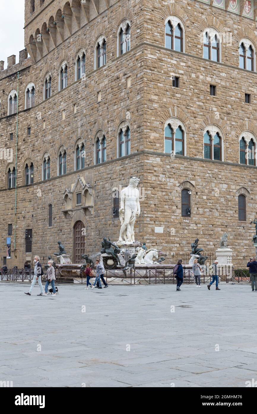 Fountain of Neptune, Piazza della Signoria, Florence, Italy Stock Photo