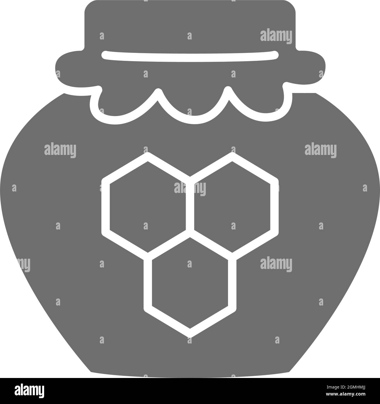 Honey pot grey icon. Isolated on white background Stock Vector