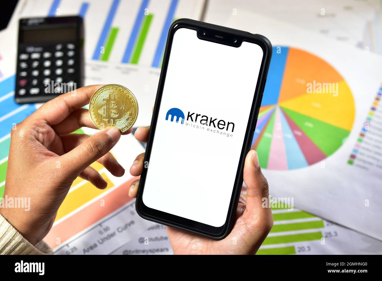 New Delhi, India, 12 January 2020:- Kraken is Cryptocurrency platform,  crypto investment platform Stock Photo - Alamy