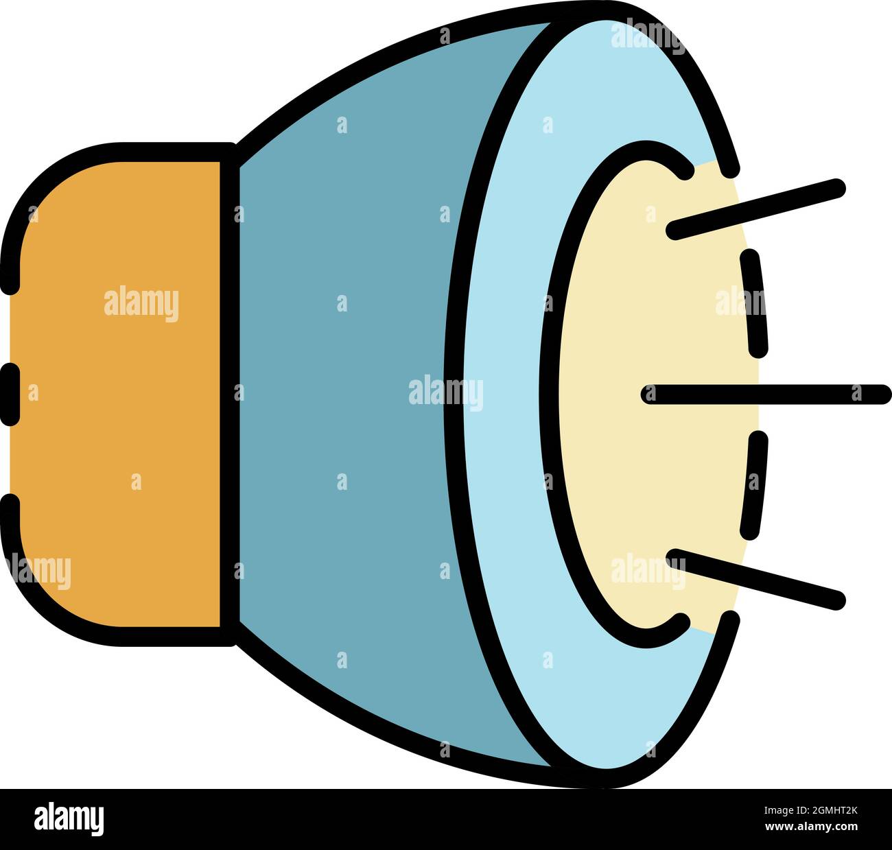 Fog light icon. Outline fog light vector icon color flat isolated Stock