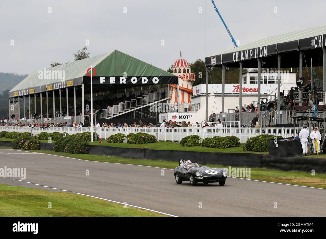 Goodwood Motor Circuit 17 September 2021 #27 Gary Pearson driven by Martin Brundle 1955 JAGUAR-D-TYPE during the Goodwood Revival Goodwood, Chichester, UK Stock Photo