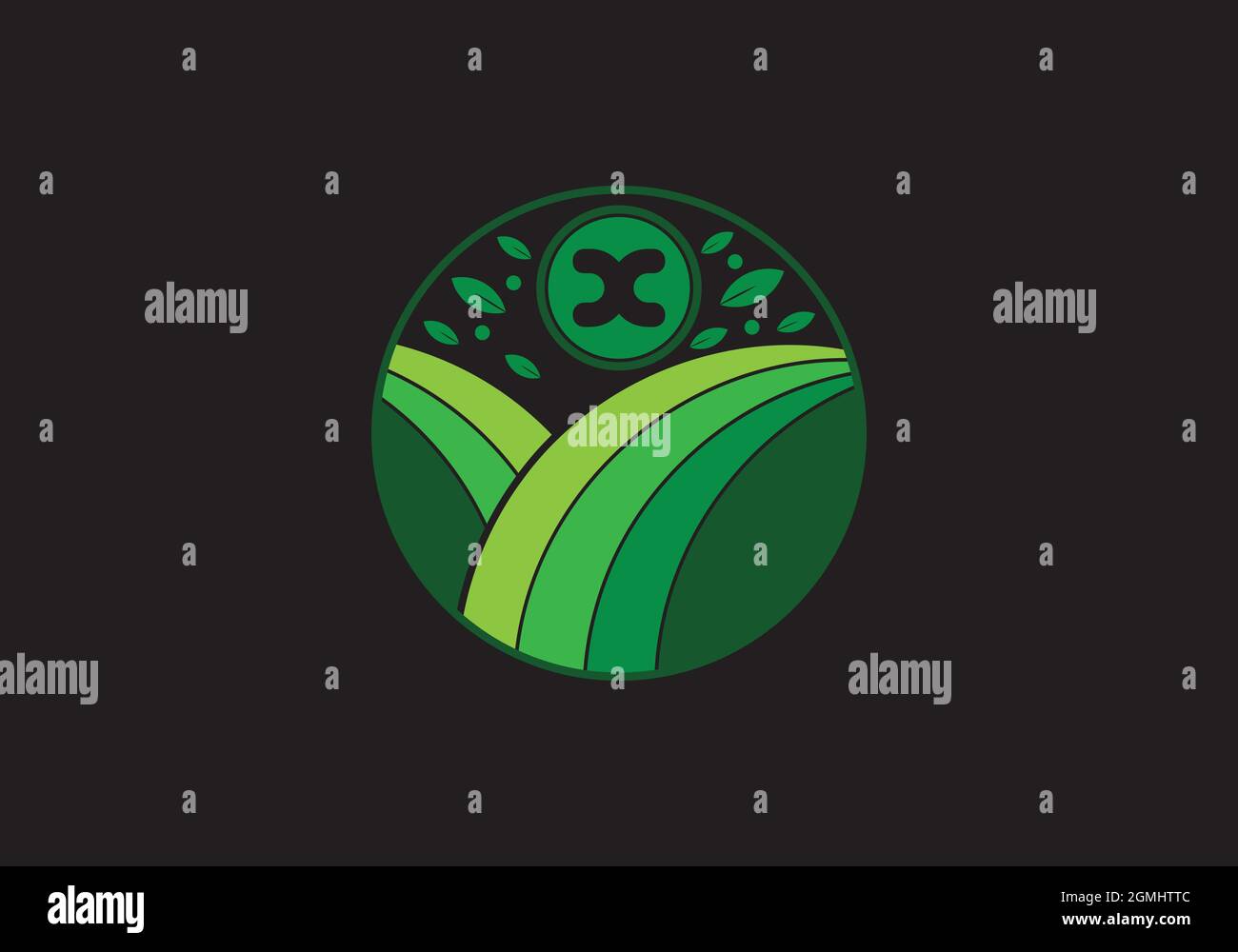 Eco-friendly Natural Initial "x" letter logo design Vector Templet Stock Vector
