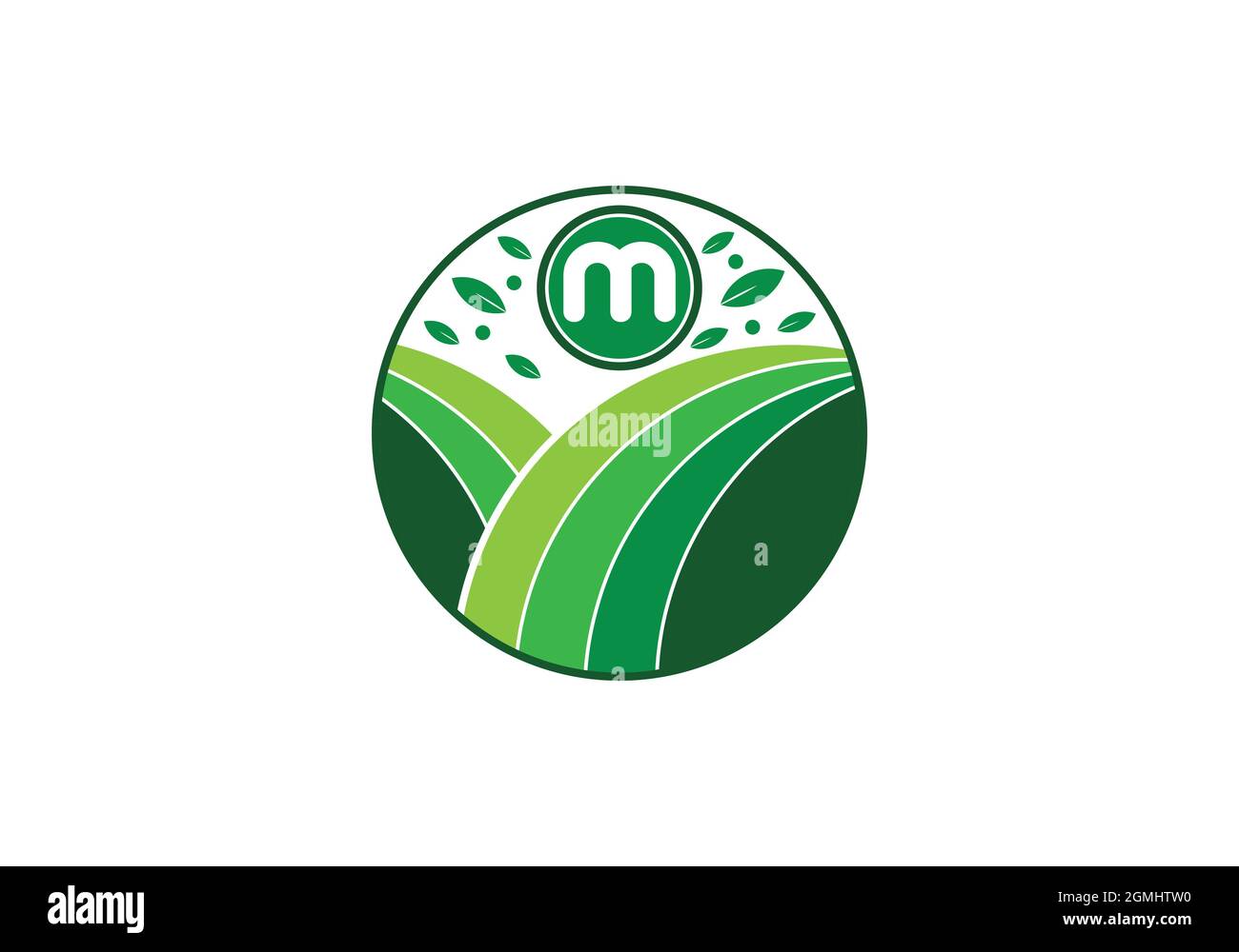 Eco-friendly Natural Initial 'm' letter logo design Vector Templet Stock Vector
