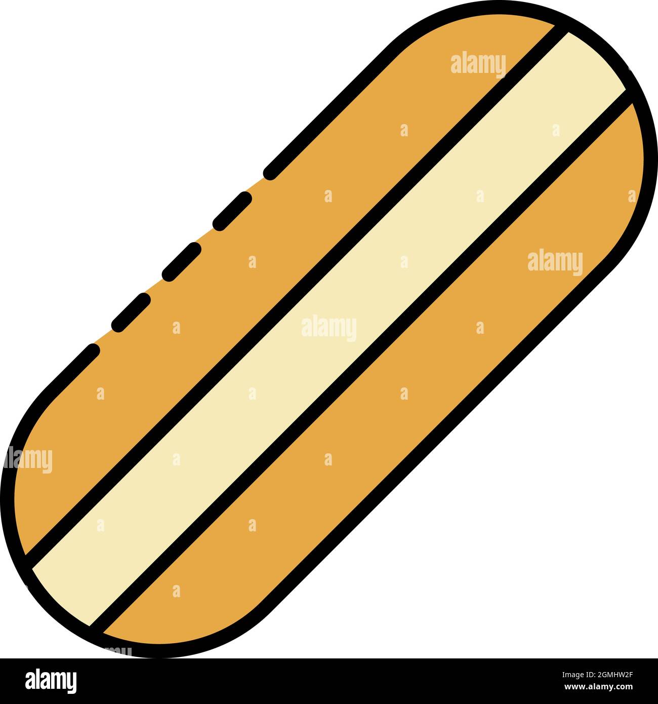 Skateboard deck icon. Outline skateboard deck vector icon color flat isolated Stock Vector Image