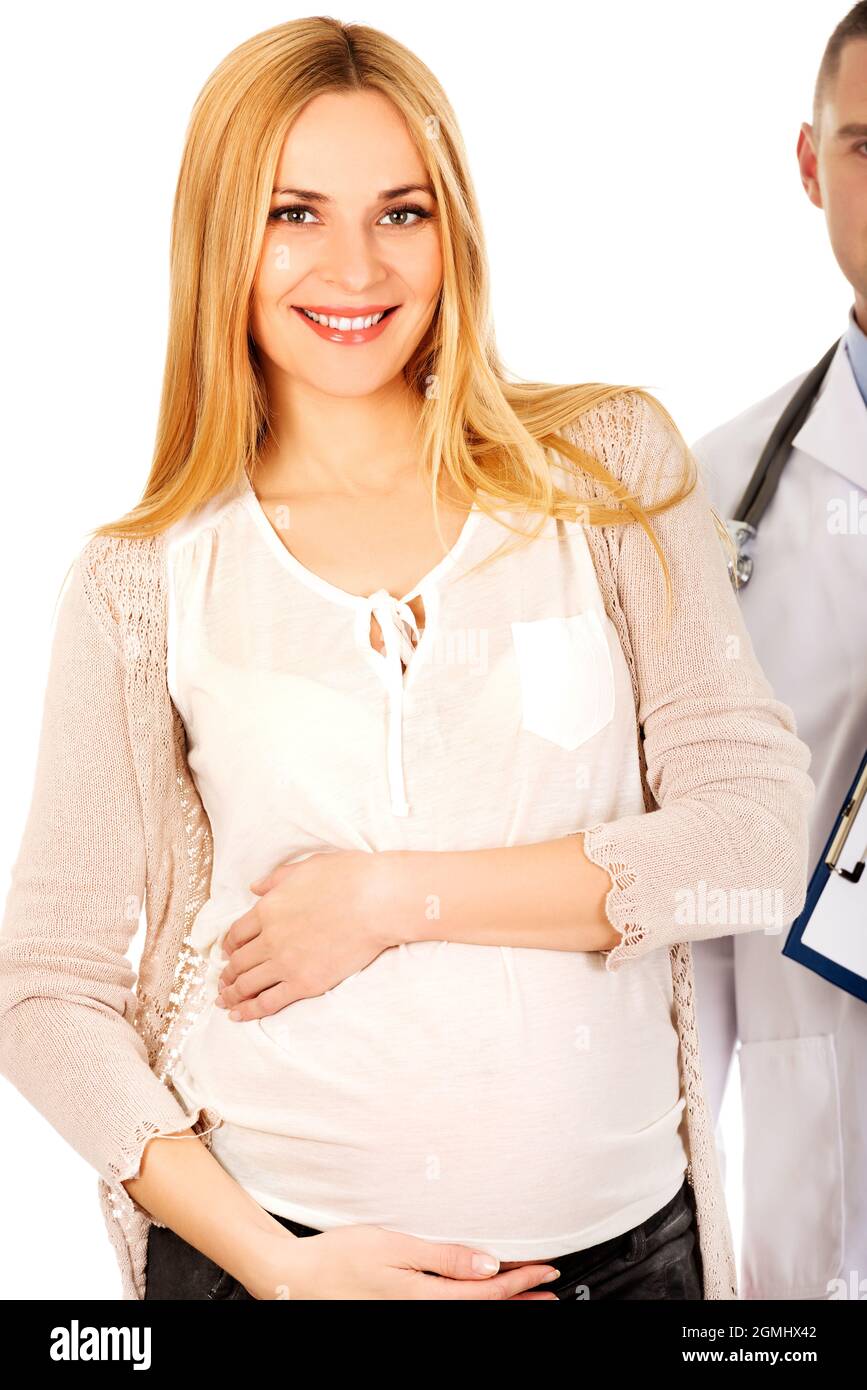 Attractive happy pregnant woman hi-res stock photography and images - Alamy