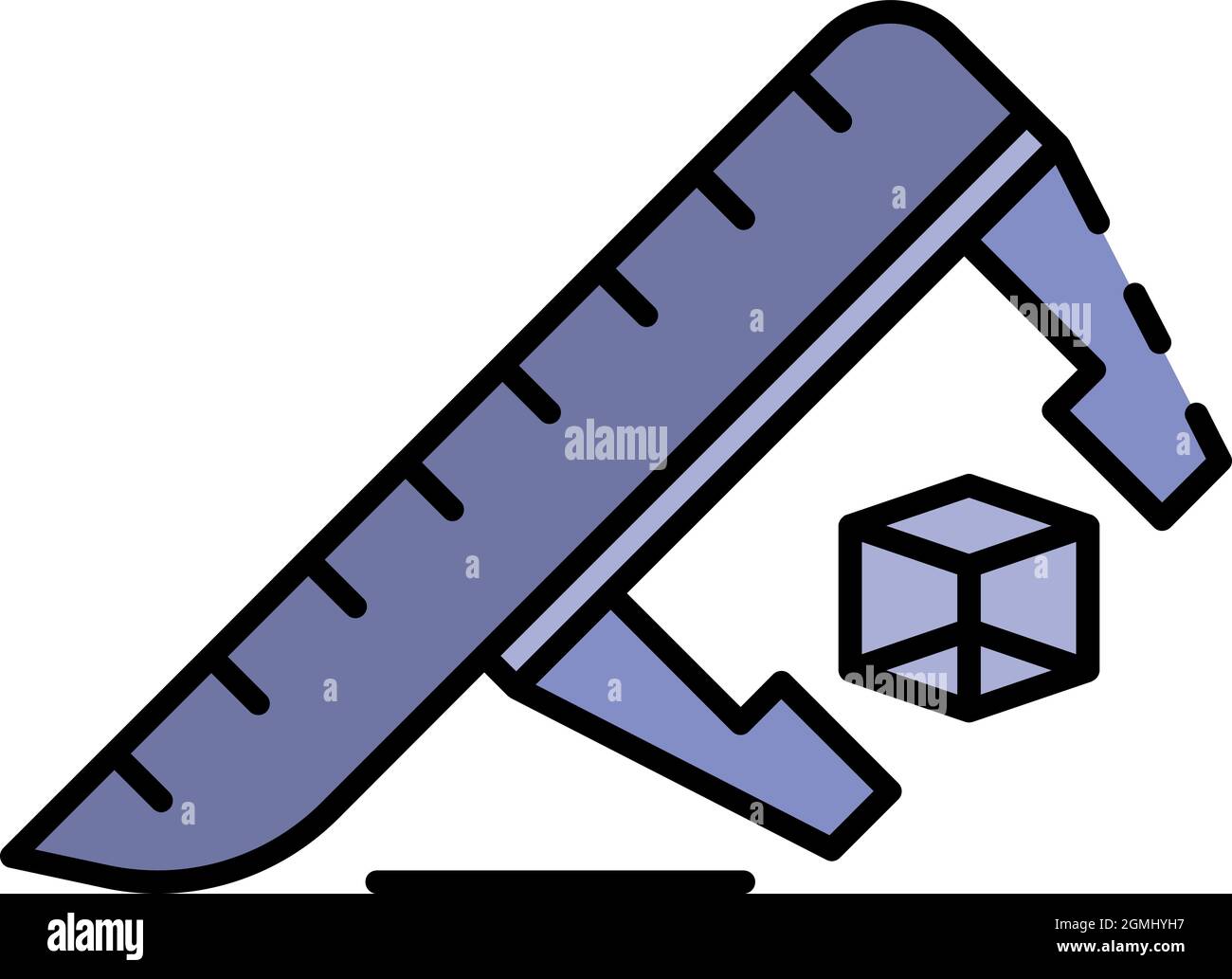 Measurement tool icon. Outline measurement tool vector icon color flat
