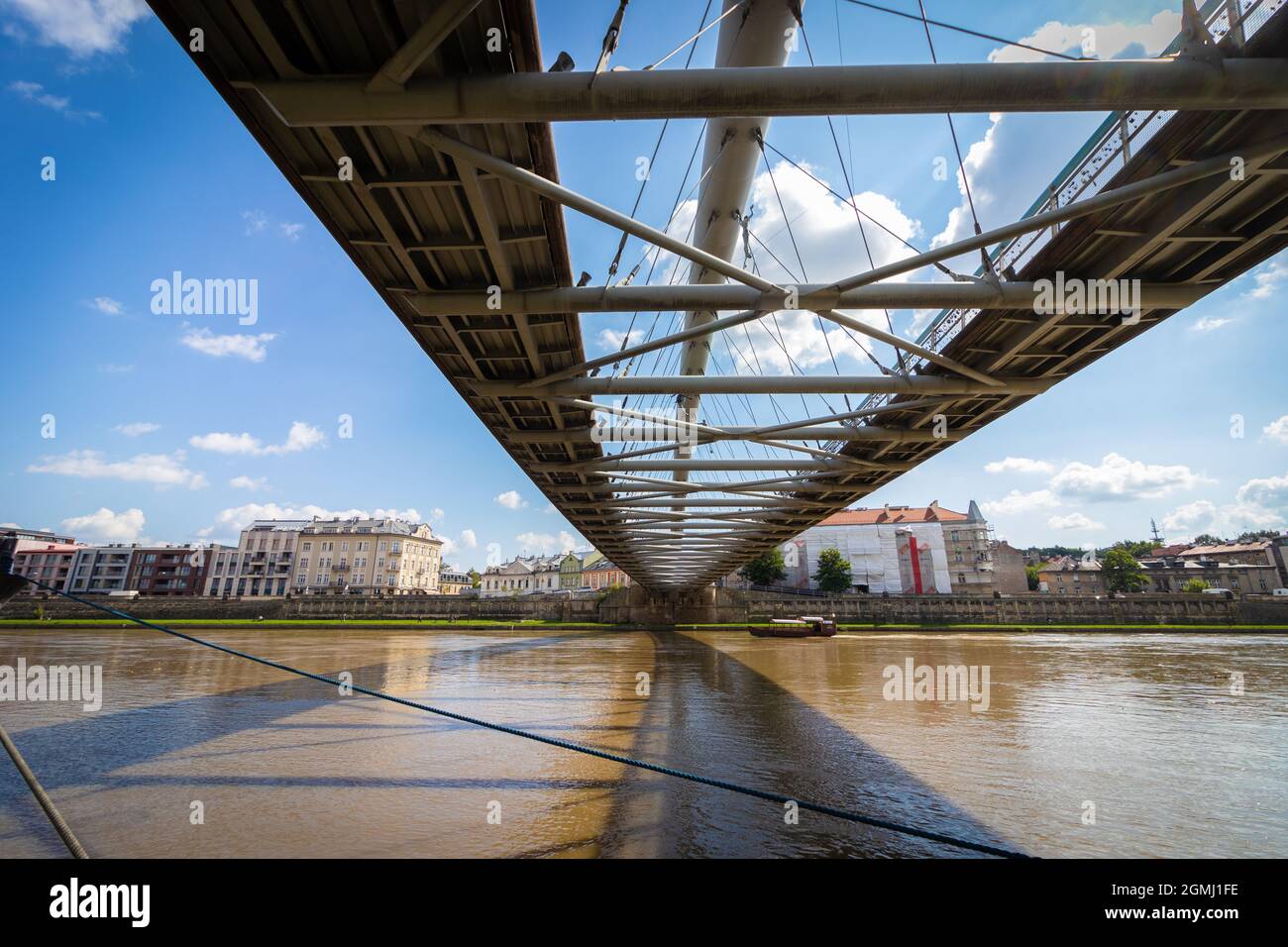 Father Bernatek Footbridge over the Vistula river in Krakow, Poland, Europe  Stock Photo - Alamy