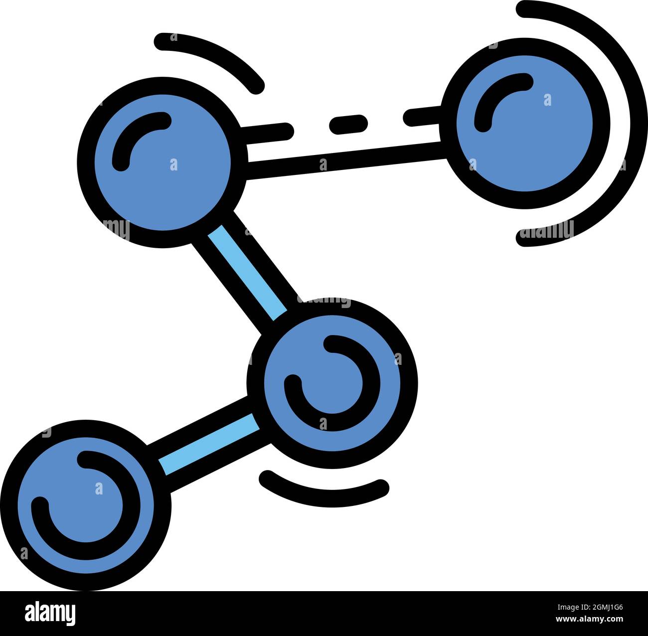 Molecule lab icon. Outline molecule lab vector icon color flat isolated ...
