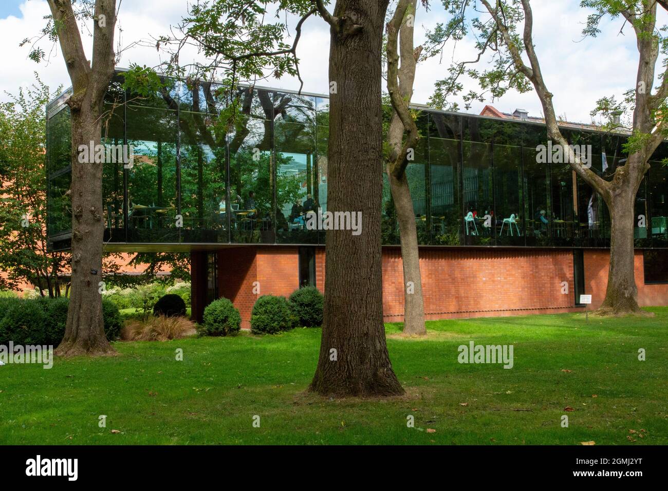Whitworth At Gallery café extension among the mature ash trees of