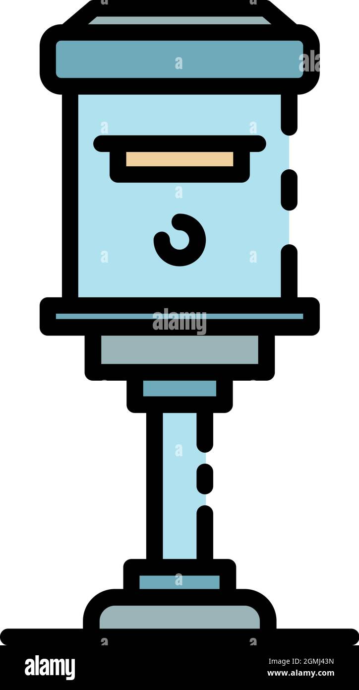 Apartment post box icon. Outline apartment post box vector icon color