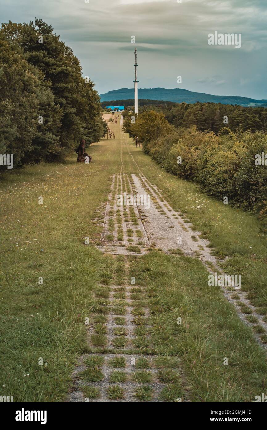 Hiking landscape on the former inner German border Stock Photo