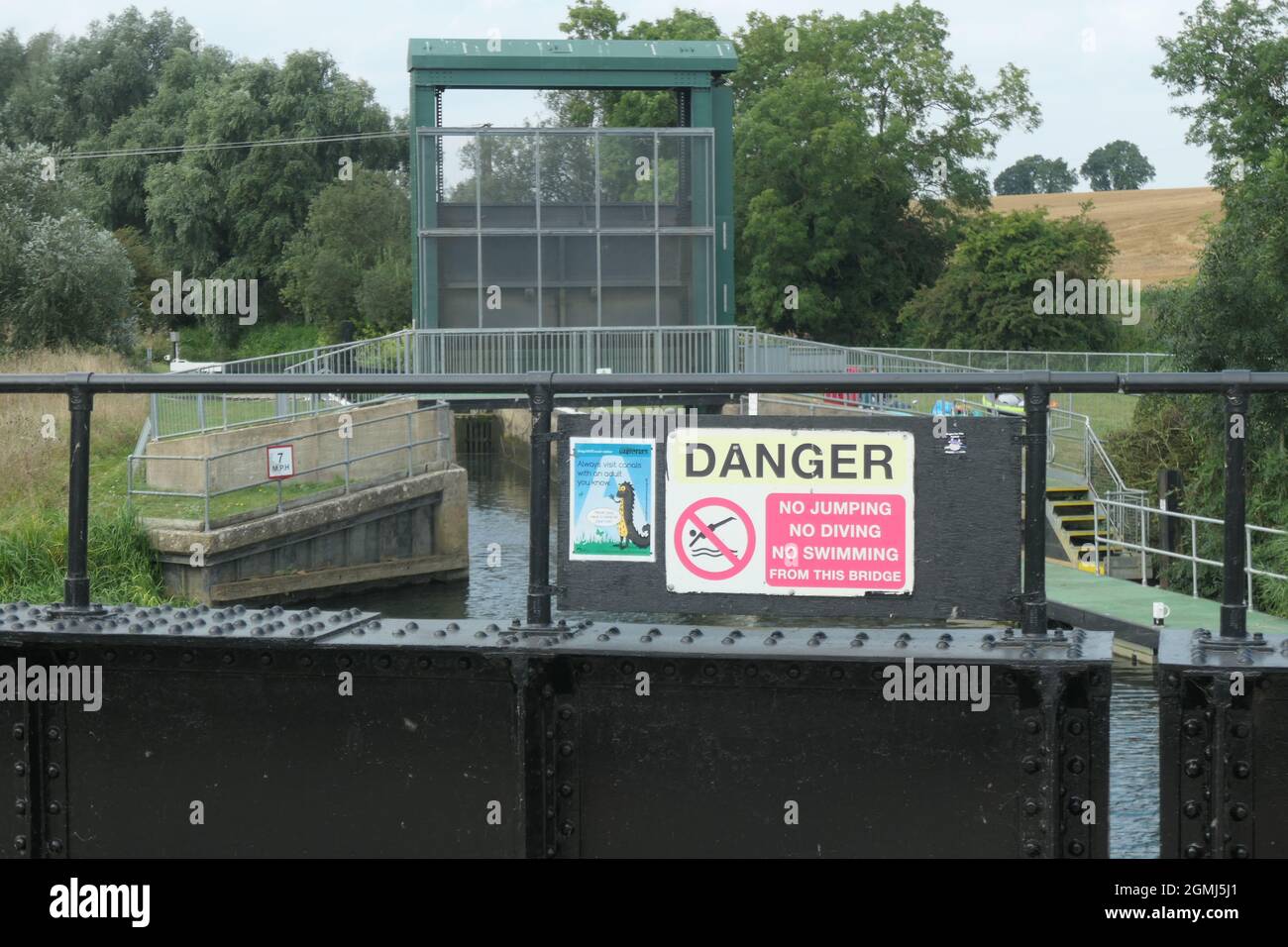 Danger sign on Railway track Rushden Lakes Northamptonshire UK Stock ...