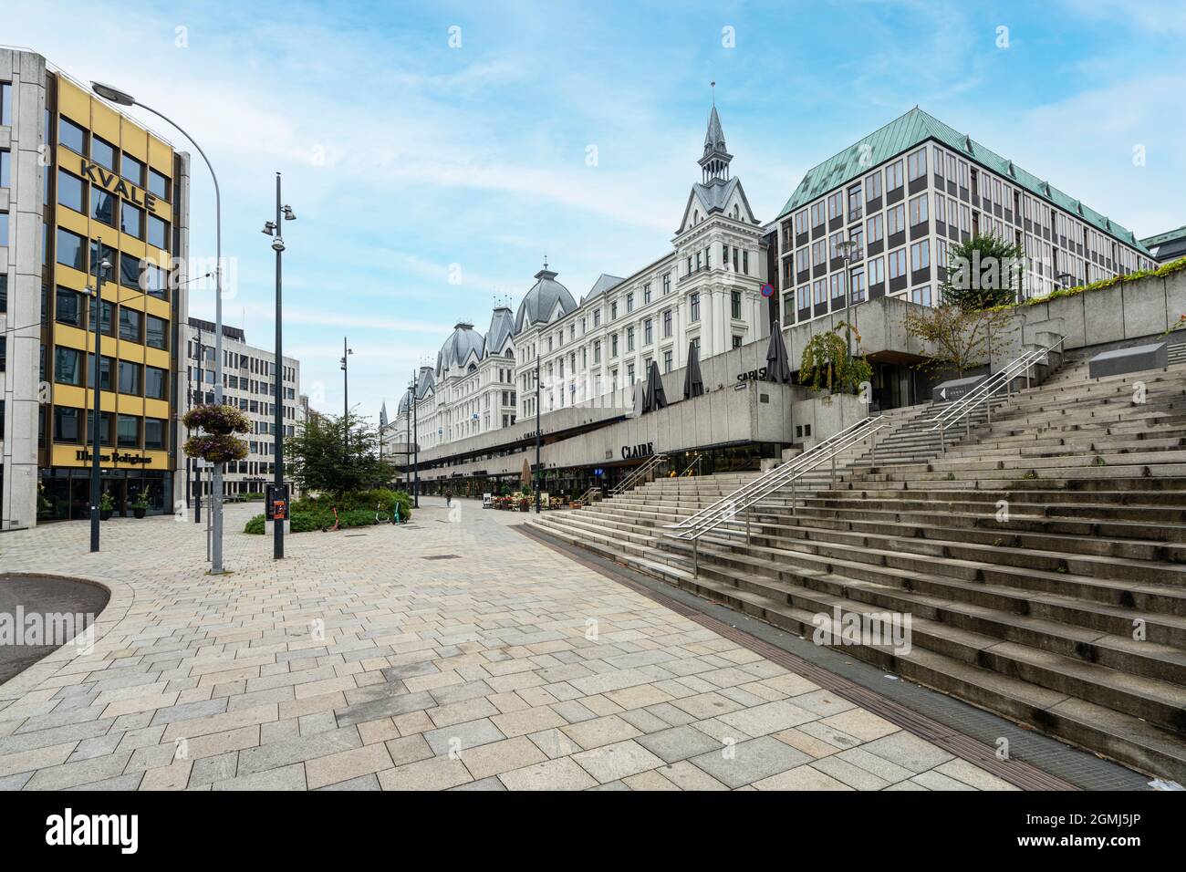 Oslo, Norway. September 2021.  panoramic view of the Victoria Terrasse and the city center Stock Photo