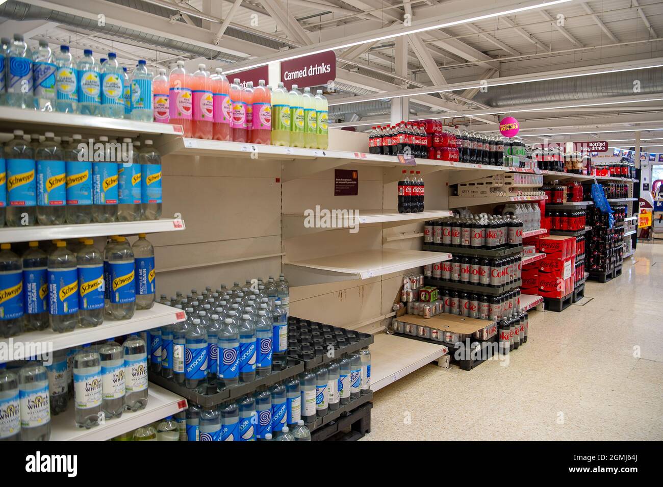 Taplow, UK. 19th September, 2021. Canned drinks. Sainsbury's