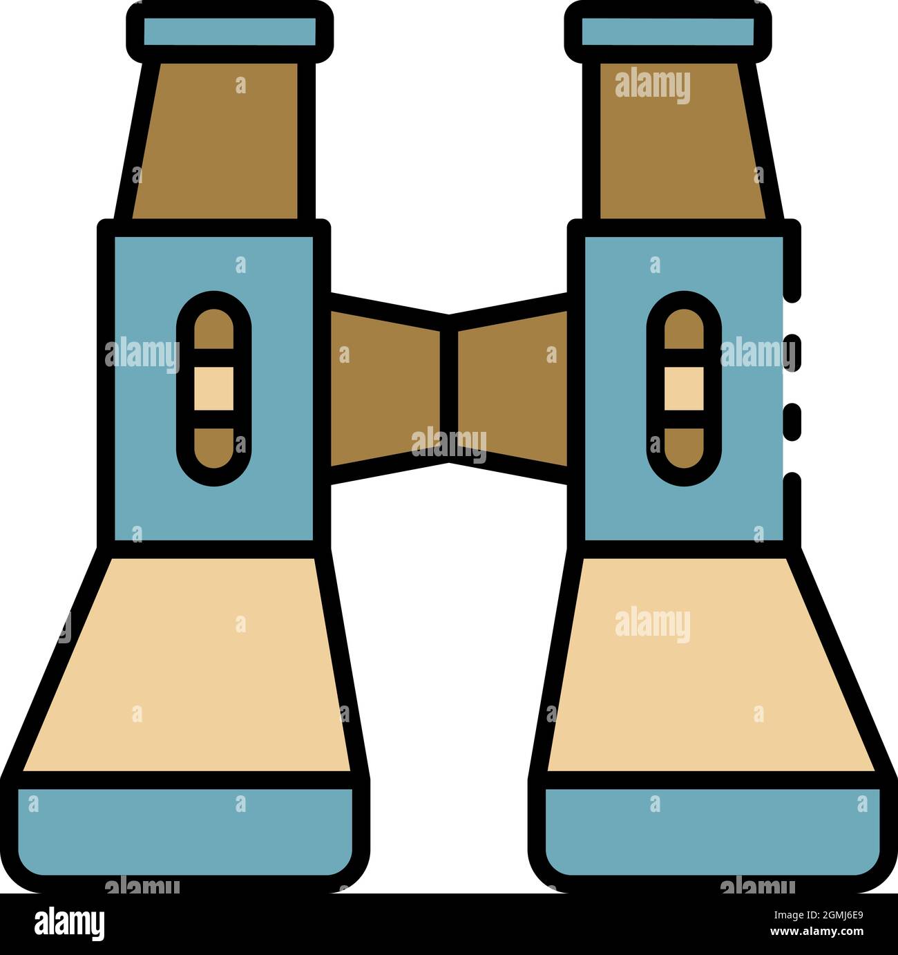 Modern binoculars icon. Outline modern binoculars vector icon color ...