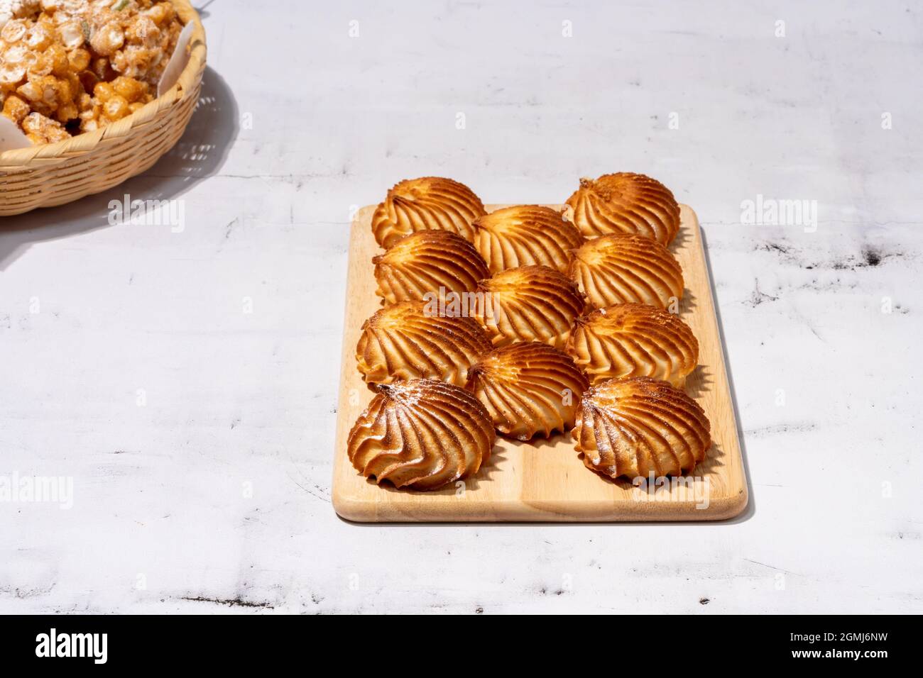 Chestnut-shaped sweets, one of the old sweets eaten on Korean holidays Stock Photo