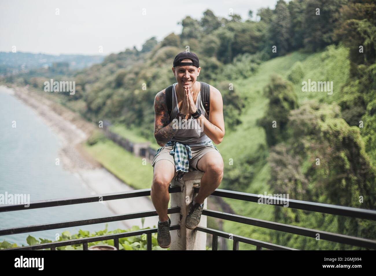 Arm On Railing Arm over the railing hi-res stock photography and images - Alamy