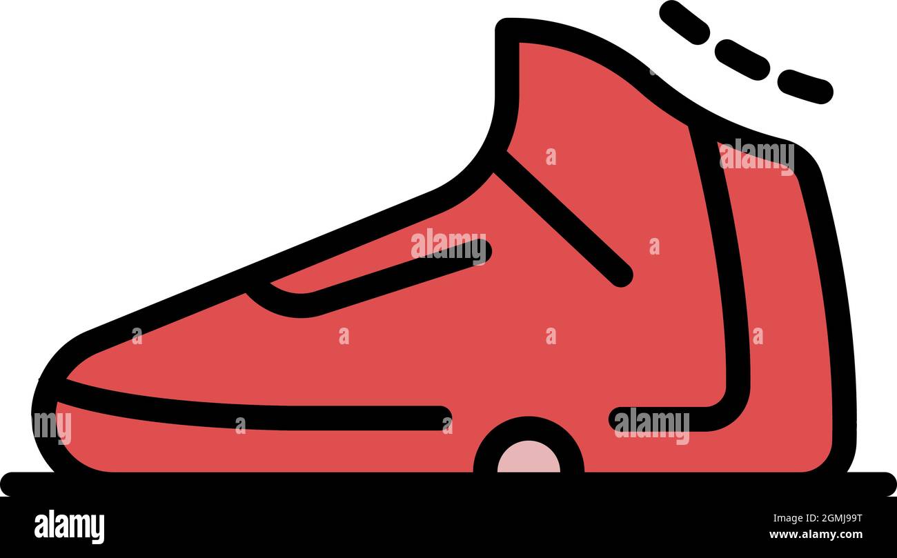Basketball shoe icon. Outline basketball shoe vector icon color flat isolated Stock Vector Image