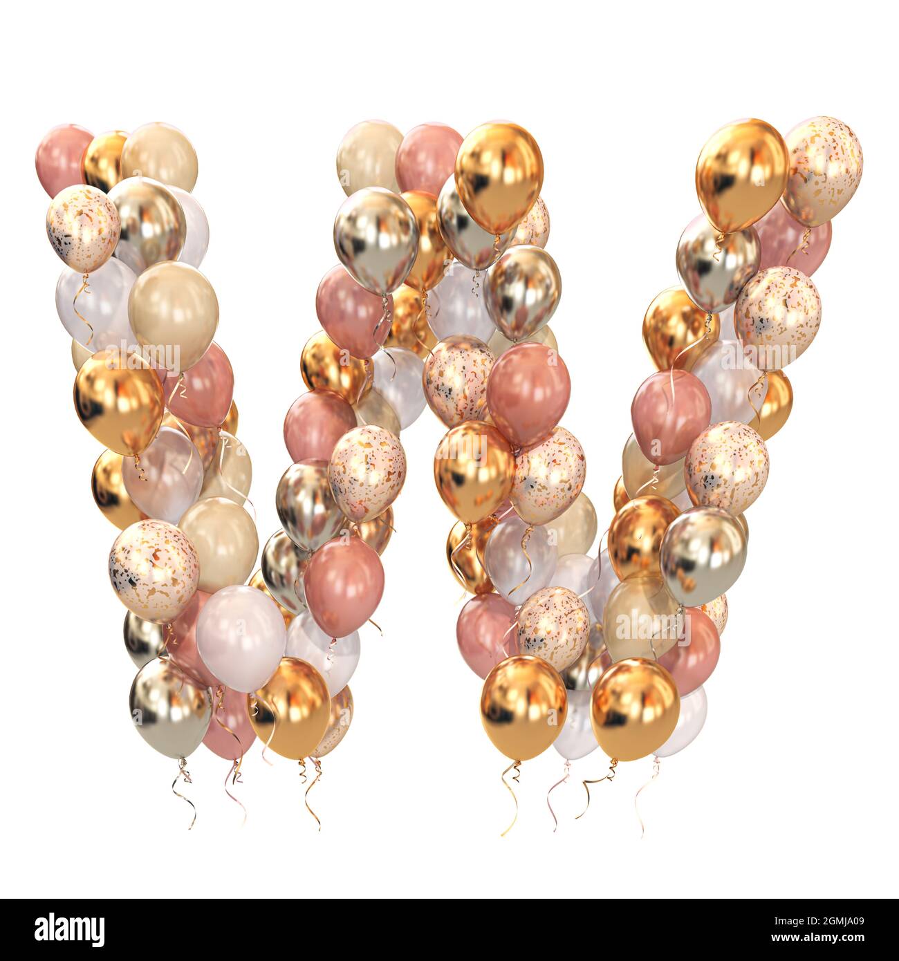 Letter W from balloons isolated on white. Text letter for holiday ...