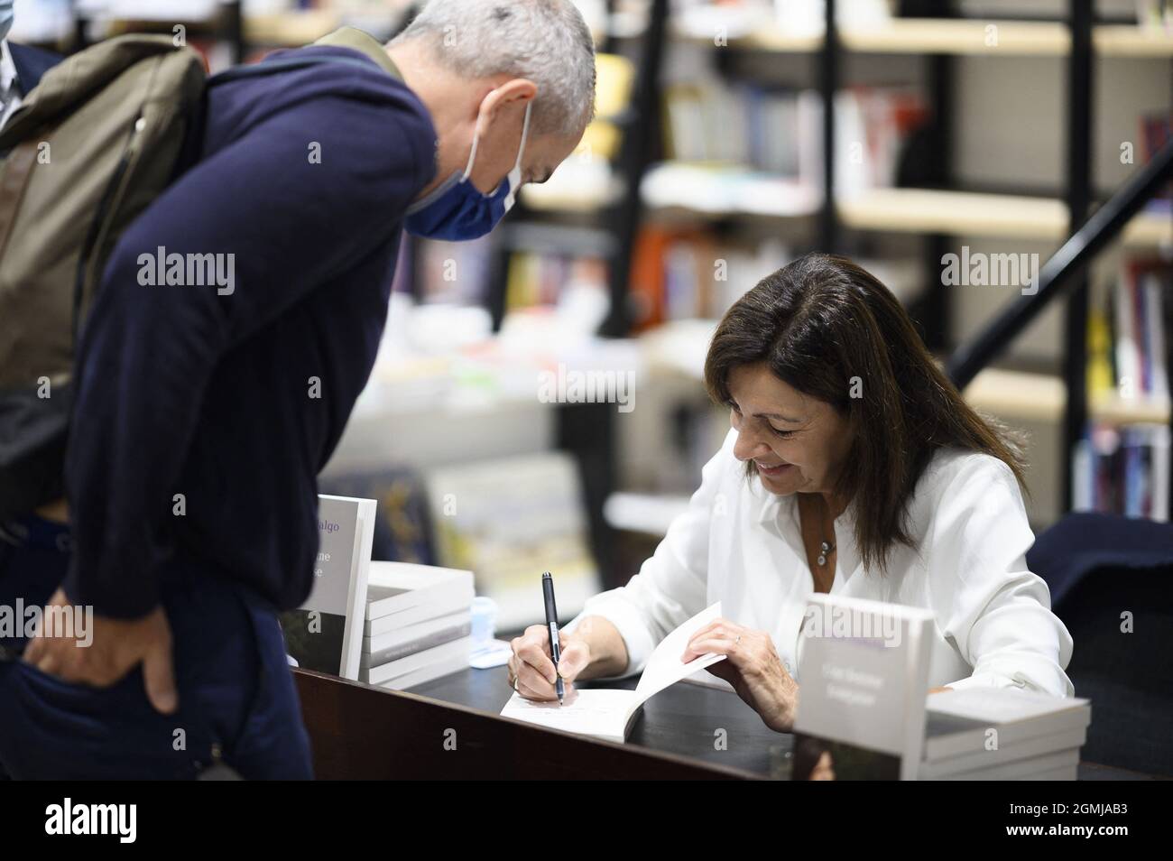 Paris, France. 19th Sep, 2021. Anne Hidalgo during a signing session of her book 'Une Femme Française' at the bookshop 'Le Divan Photo by Eliot Blondet/ABACAPRESS.COM Credit: Abaca Press/Alamy Live News Stock Photo