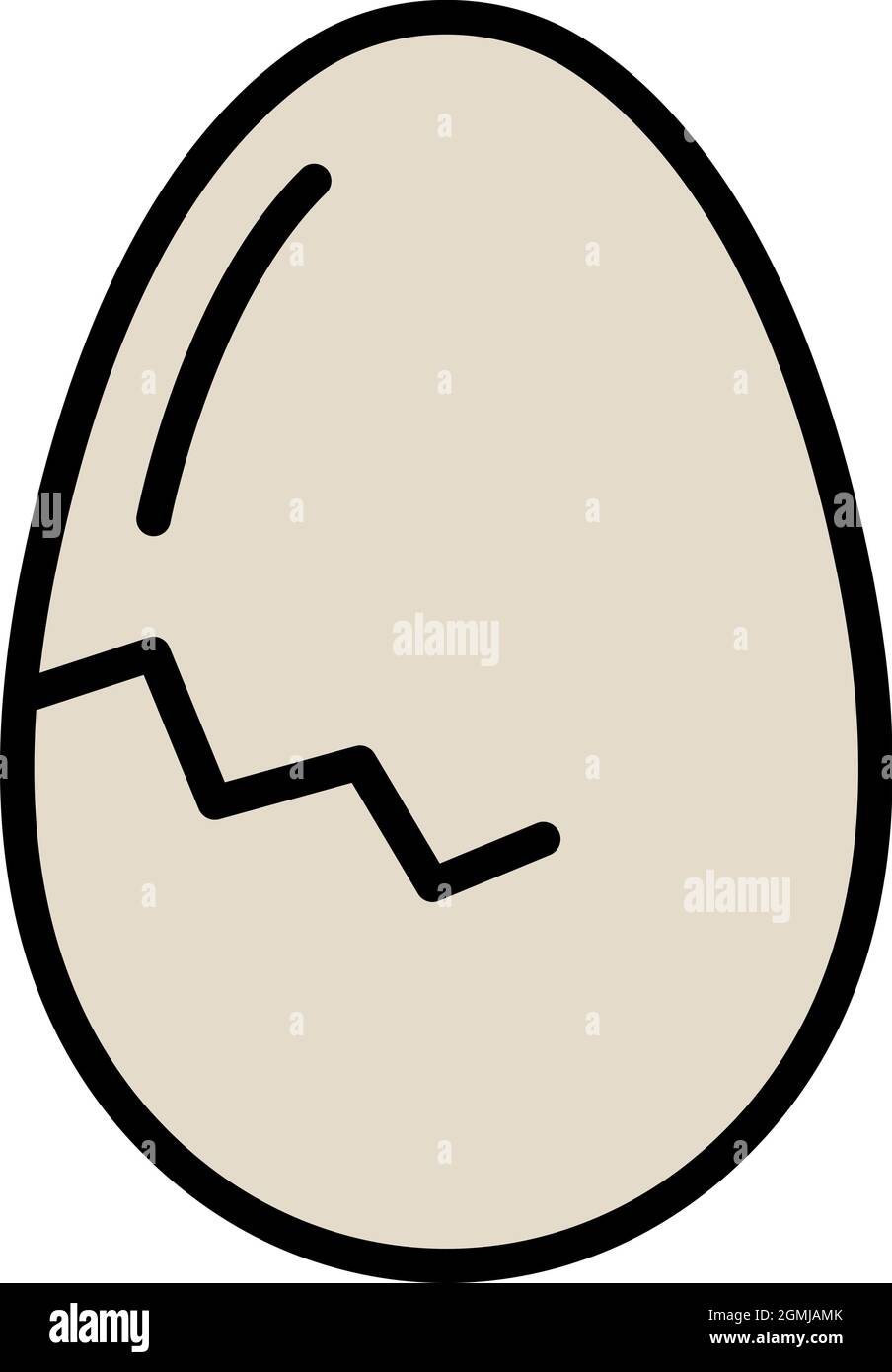 Solid crack egg icon. Outline solid crack egg vector icon color flat isolated Stock Vector