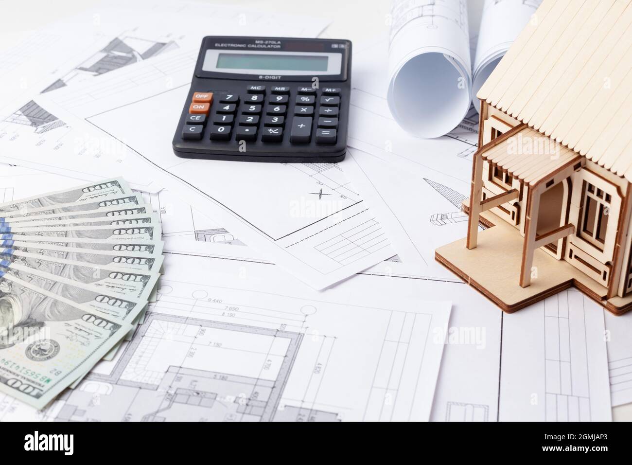 Construction mortgage, mortgage lending, mortgage cost calculation Stock Photo