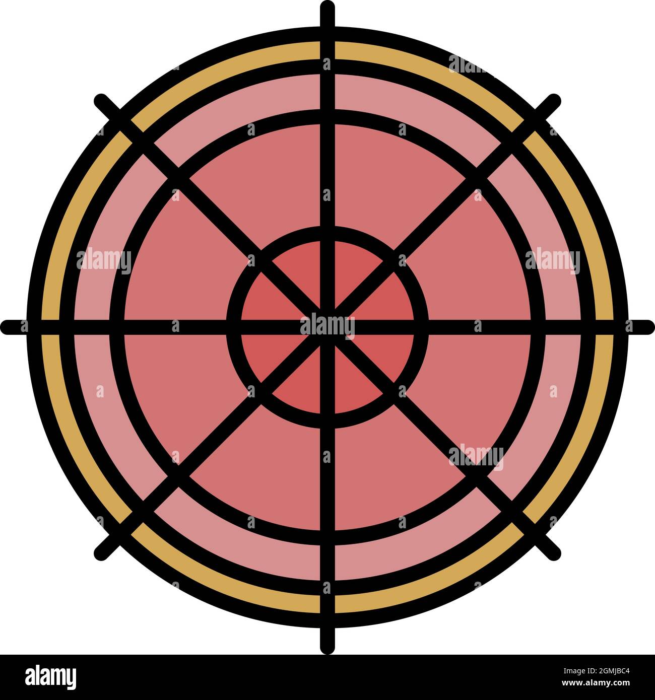 Sniper aim icon. Outline sniper aim vector icon color flat isolated ...