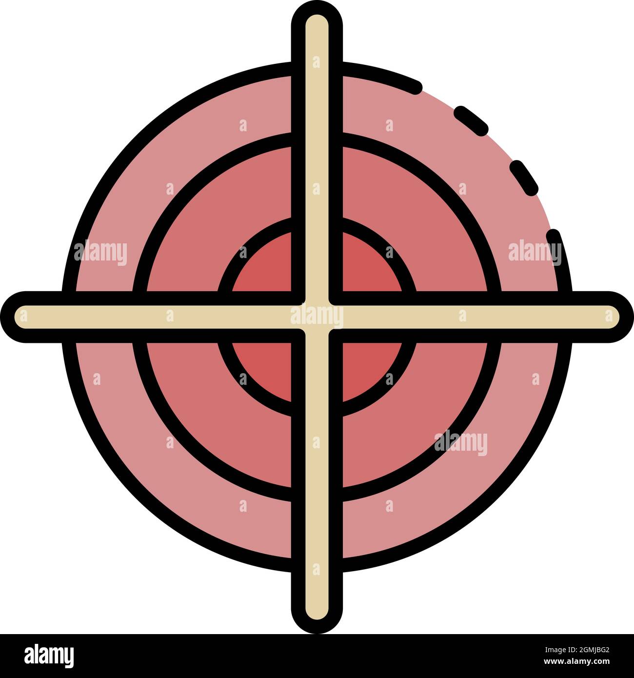 Bow target icon. Outline bow target vector icon color flat isolated Stock Vector