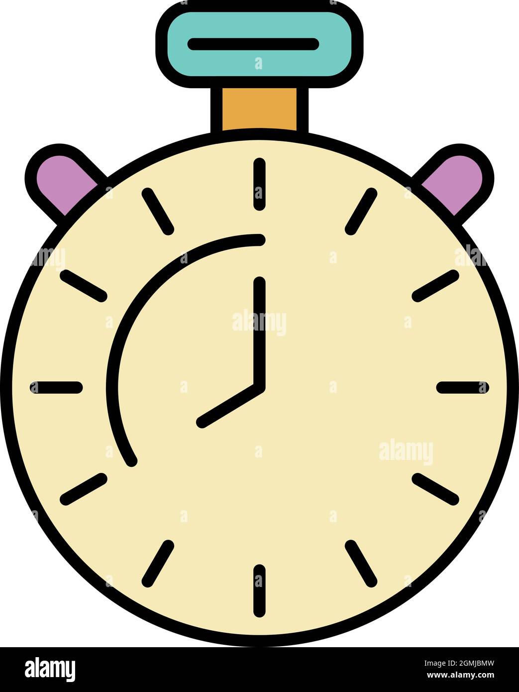 Boxing stopwatch icon. Outline boxing stopwatch vector icon color flat ...