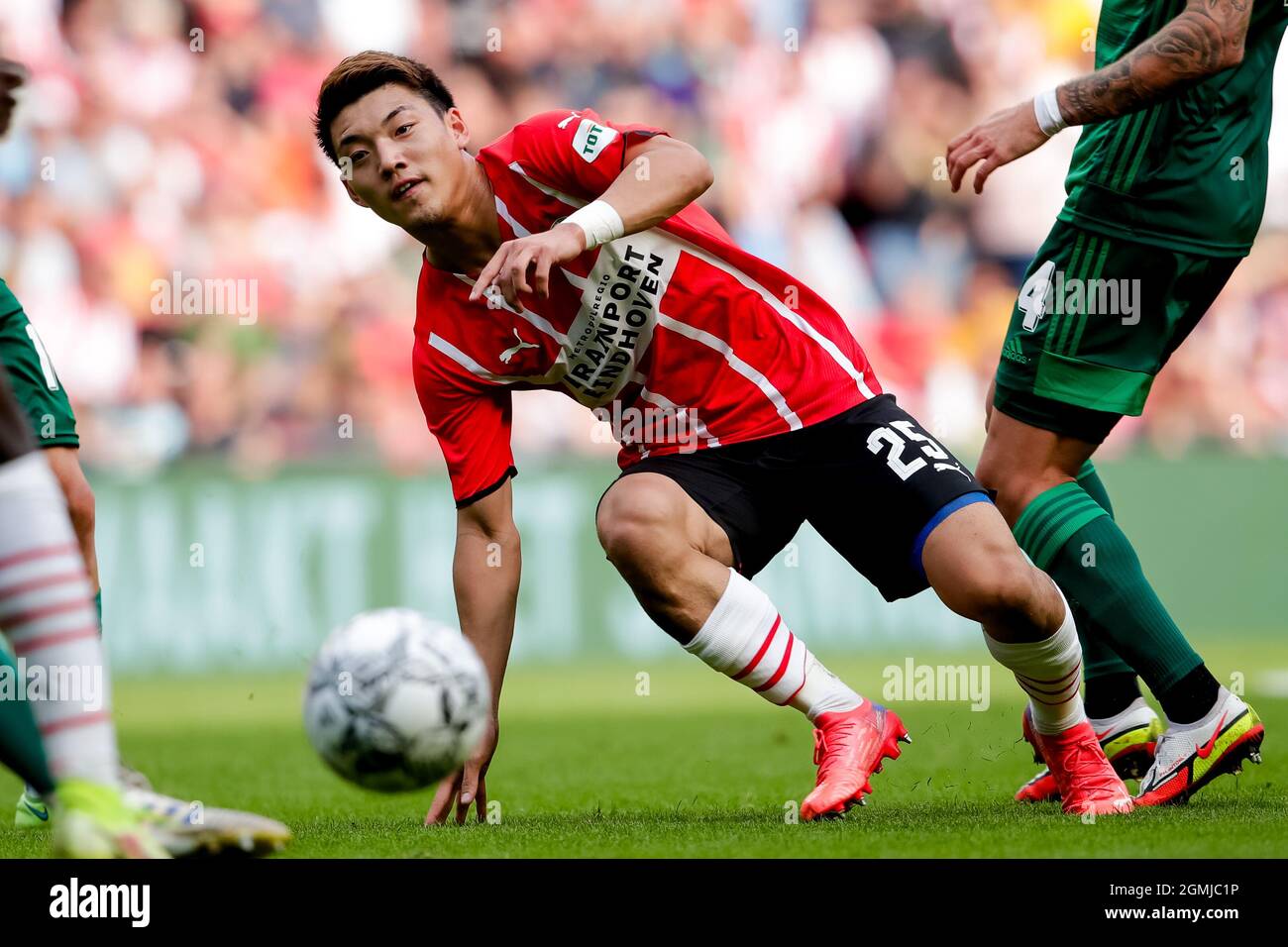 EINDHOVEN, NETHERLANDS - SEPTEMBER 19: Ritsu Doan of PSV during the Dutch  Eredivisie match between PSV and Feyenoord at the Philips Stadion on  September 19, 2021 in Eindhoven, Netherlands (Photo by Broer