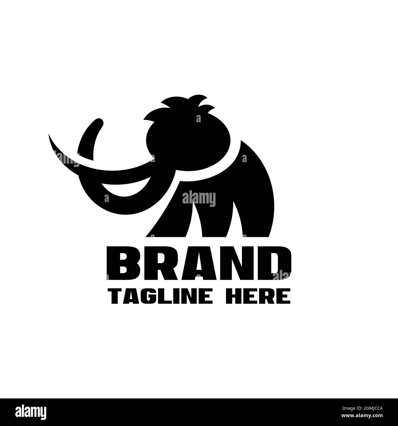 Modern Mammoth letter M logo. Vector illustration Stock Vector