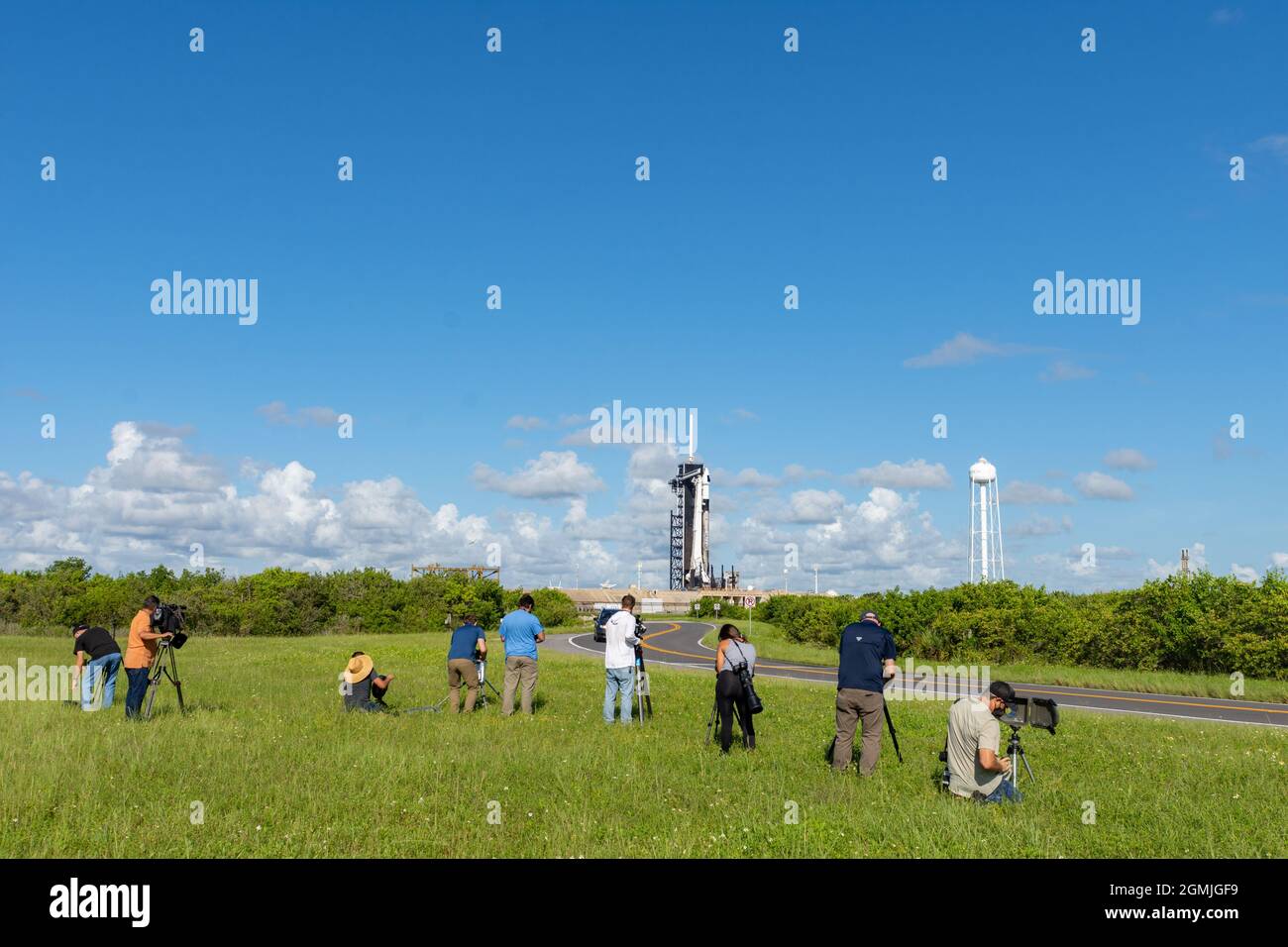 Remote Camera Setup for SpaceX Inspiration4 Launch Stock Photo