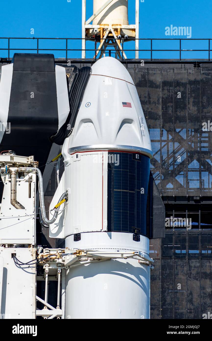 SpaceX Inspiration4 Crew Dragon Capsule Stock Photo