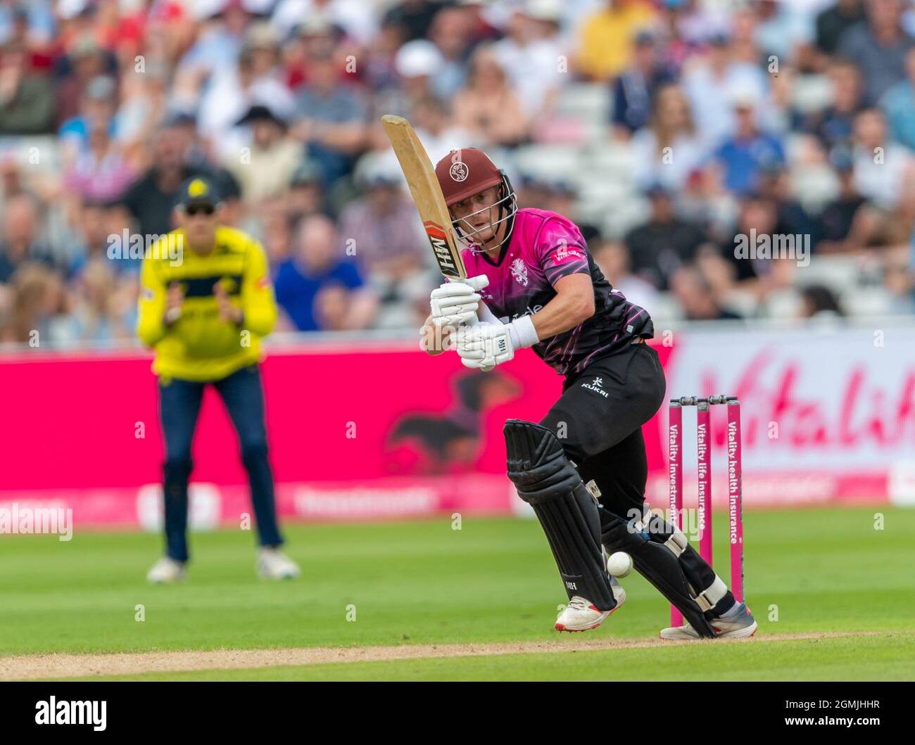 Tom Abell batting for Somerset in the Vitality Blast T20 Finals Day at Edgbaston. Stock Photo
